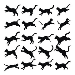 Cat Silhouette. Cat Jumps SVG. Cat Head. Cat Face. Cat Cut Files. Cat Design Vector. Cat Vector. Pet Silhouette.