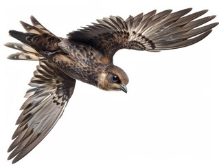 Obraz premium A Swift in Flight Isolated On White Background