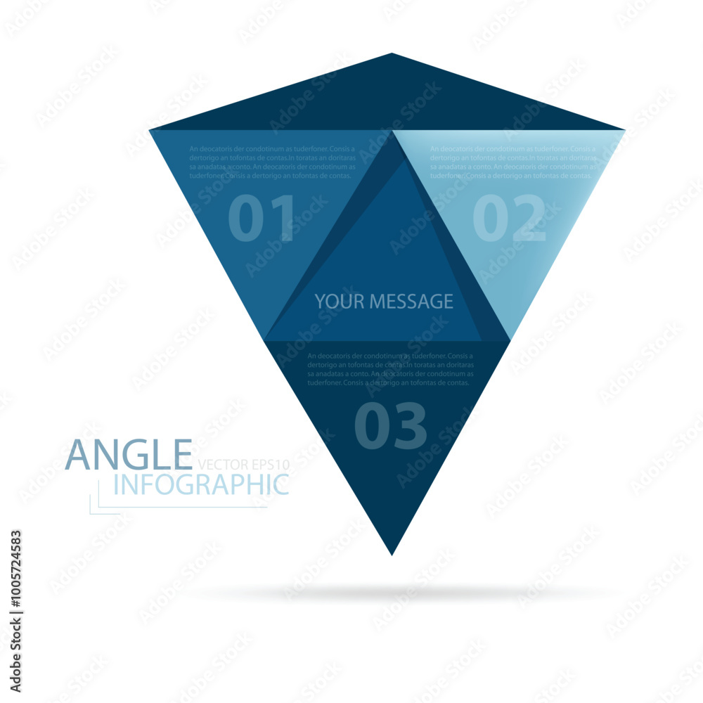 Poster infographic graphic geometric triangle overlap vector layer background for text and message design