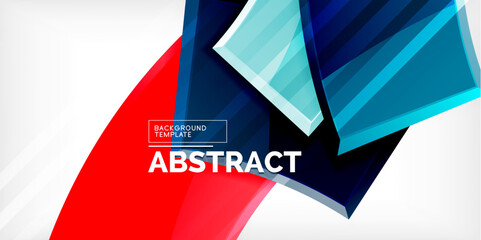 Round 3d shapes, plates background. Creative composition design template