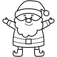 cartoon Santa Claus outline