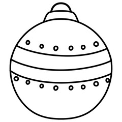Hand drawn Christmas ball doodle sketch style outline 