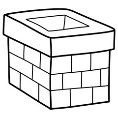 Hand drawn chimney doodle sketch style outline 