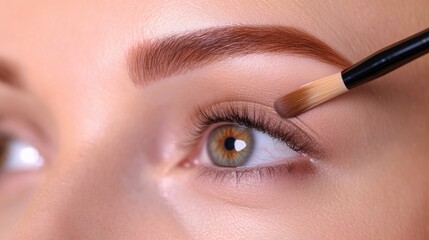 Naklejka premium Close-Up of Eye Makeup Application