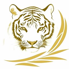 Naklejka premium Eco-Friendly Tiger Icon for Forest Conservation