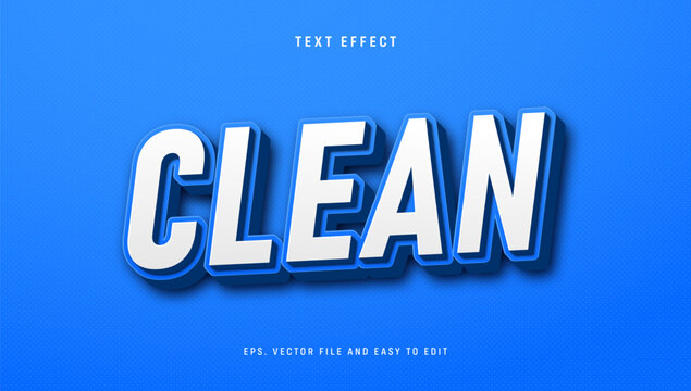 Clean blue text effect, editable font style