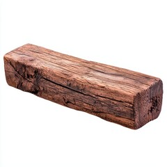 Fototapeta premium A rustic wooden log with rich textures and natural beauty, perfect for decoration or craft projects against a white background.
