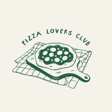 Pizza Lovers Club T-shirt or poster design