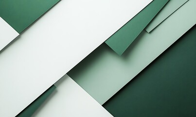 Abstract Green and White Geometric Shapes