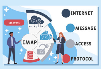 IMAP internet message access protocol acronym. business concept background. vector illustration concept with keywords and icons. lettering illustration with icons for web banner, flyer, landing