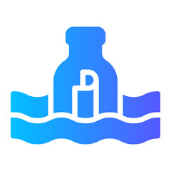 message in a bottle gradient icon
