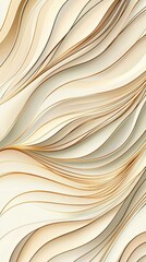 Abstract hand-drawn line patterns in light gold over a muted cream background, elegant yet simple design trends