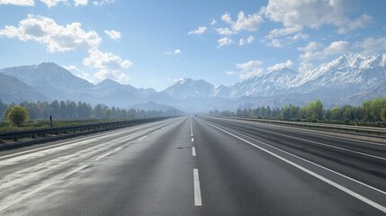 Obraz premium Scenic Highway Through Majestic Mountain Landscape