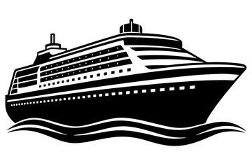 Cruise Ship, Cruise Ship silhouette vector, Cruise Ship silhouette SVG