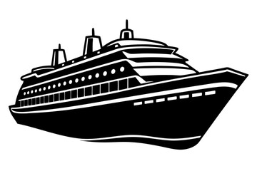 Fototapeta premium Cruise Ship, Cruise Ship silhouette vector, Cruise Ship silhouette SVG