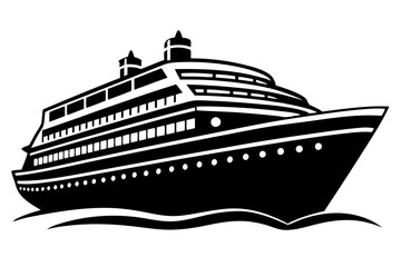 
cruise ship icon, cruise ship silhouette vector illustration

