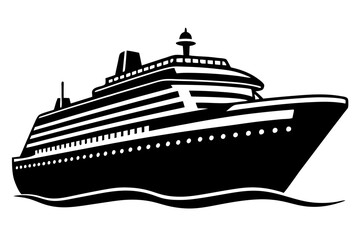 Obraz premium cruise ship icon, cruise ship silhouette vector illustration