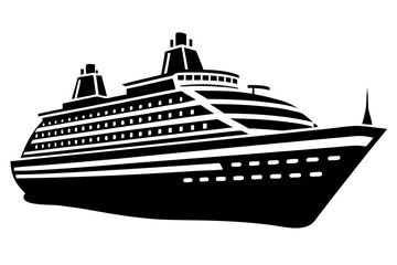 Obraz premium cruise ship icon, cruise ship silhouette vector illustration
