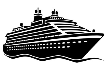 
cruise ship icon, cruise ship silhouette vector illustration

