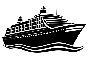  cruise ship icon, cruise ship silhouette vector illustration   © Trendy CraftSVG 