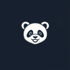Flat Modern Panda Logo – Vector Icon Illustration