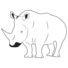 Rhinoceros Animal Line Art Illustration