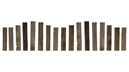 Wooden fence isolated on transparent background.