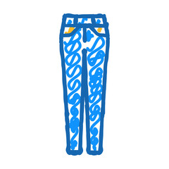 woman denim pants doodle icon sketch vector. woman denim pants sign. isolated symbol illustration