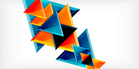 Abstract background - glossy triangles. Vector Illustration For Wallpaper, Banner, Background, Card, Book Illustration, landing page