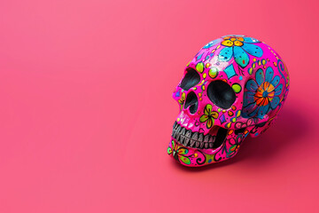 Beautiful greeting card with bright holiday composition for happy to joy celebrate dia de muertos