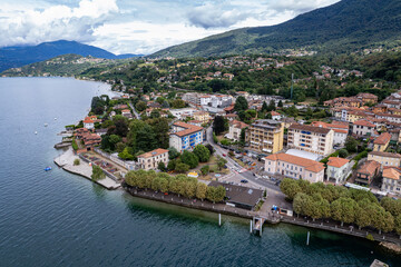 Lago di Lugano, Italy, drone photo