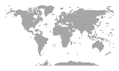 Fototapeta premium Realistic Squire Dotted World Map Vector Design Just in Simple Global Map Silhouette Pattern Map