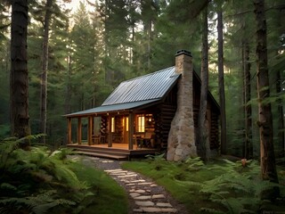 old wooden house in forest