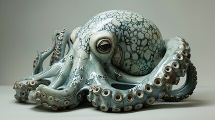 Ceramic Octopus Sculpture: Detailed and Realistic Ocean Creature