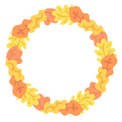 秋色の落ち葉リース⭐︎PNG