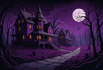 variety scary eerie dark places illustration background