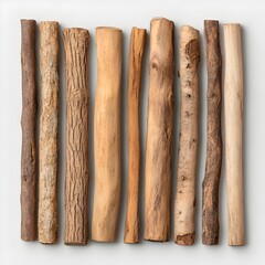 Captivating Composition of Dried Wood Logs on Grey Background