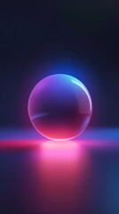 isolated ball with neon light, 3d modern background and wallpaper