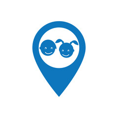 kids play point logo. Kids play place logo design