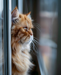 cat looking out