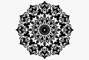 black and white color mandala design high resolution