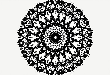 black and white color mandala design high resolution