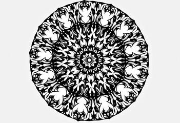 black and white color mandala design high resolution