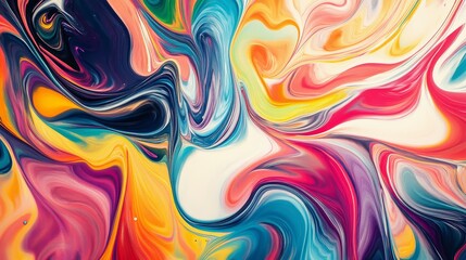 Colorful abstract paint swirl pattern, vibrant and