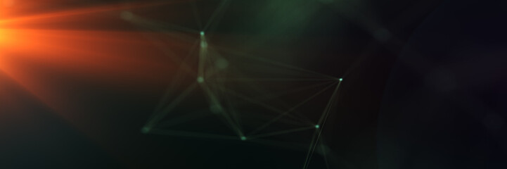 Abstract futuristic - technology with polygonal shapes on dark blue background. Design digital technology concept. 3d illustration.