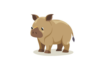  Cute Rhinoceros vector art illustration