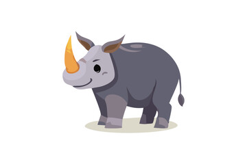  Cute Rhinoceros vector art illustration