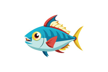Cute Shamon  fish vector art illustration 