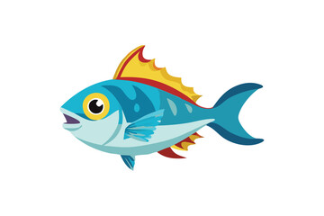 Cute Shamon  fish vector art illustration 