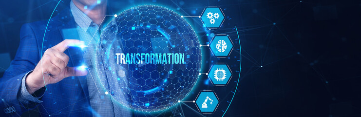 Business Transformation. Future and Innovation Internet and network concept.